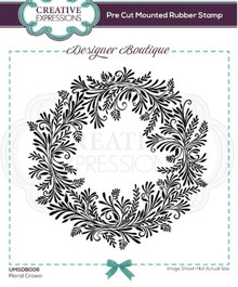Creative Expressions- Designer Boutique Pre Cut Rubber Stamp- Floral Crown