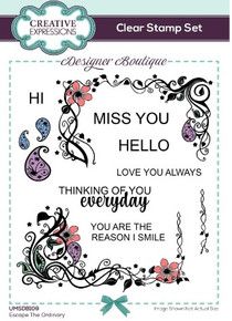Creative Expressions- Designer Boutique A6 Clear Stamp Set- Escape the Ordinary