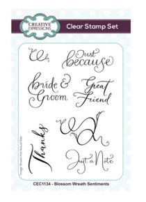 Creative Expressions- A6 Clear Stamp Set- Blossom Wreath Sentiments