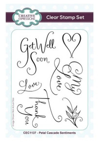Creative Expressions- A6 Clear Stamp Set- Petal Cascade Sentiments