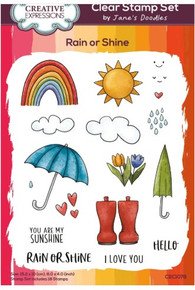 Creative Expressions- Jane's Doodles A6 Clear Stamp Set- Rain or Shine