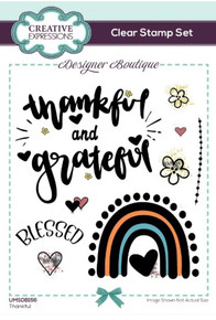 Creative Expressions- Designer Boutique A6 Clear Stamp Set- Thankful