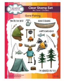 Creative Expressions- Jane's Doodles A5 Clear Stamp Set- Gone Fishing