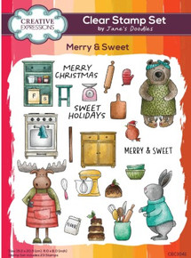 Creative Expressions- Jane's Doodles A5 Clear Stamp Set- Merry & Sweet