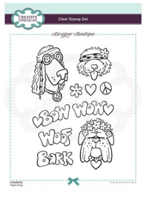 Creative Expressions- Designer Boutique A5 Clear Stamp- Hippie Dogs