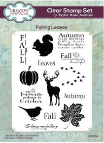 Creative Expressions- Taylor Made Journals A5 Clear Stamp Set- Falling Leaves