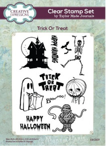 Creative Expressions- Taylor Made Journals A5 Clear Stamp Set- Trick Or Treat