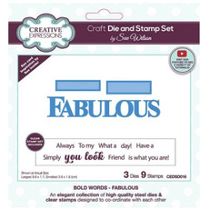 Creative Expressions- Sue Wilson- Bold Words- Fabulous Die & Stamp Set