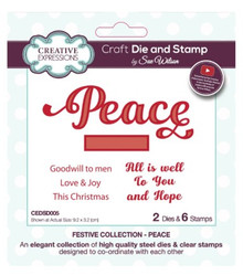 Creative Expressions-Sue Wilson- Festive Collection- Peace Die & Stamp Set