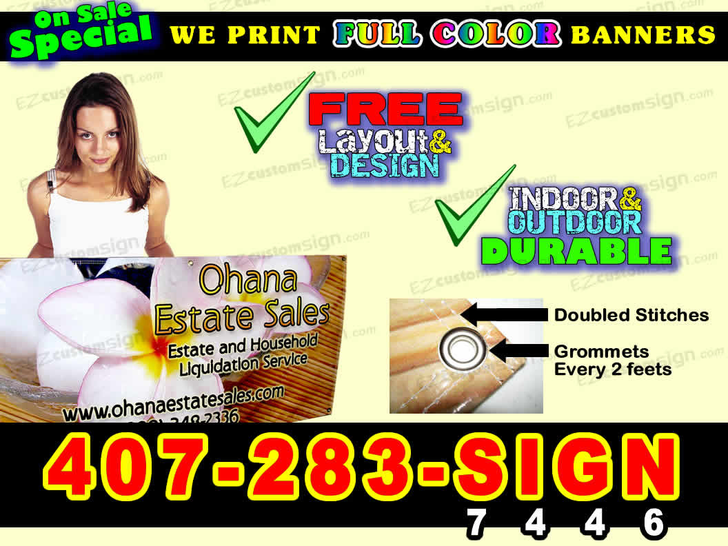 Free Shipping 4/'x 6/' Full Color Custom Banner High Quality 13oz Vinyl