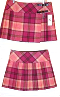 Pure New Wool Ladies Pink Plaid Skirt