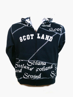 This hoodie says Scotland!  It also says Scotland, Scotland, Scotland, and Scotland! 