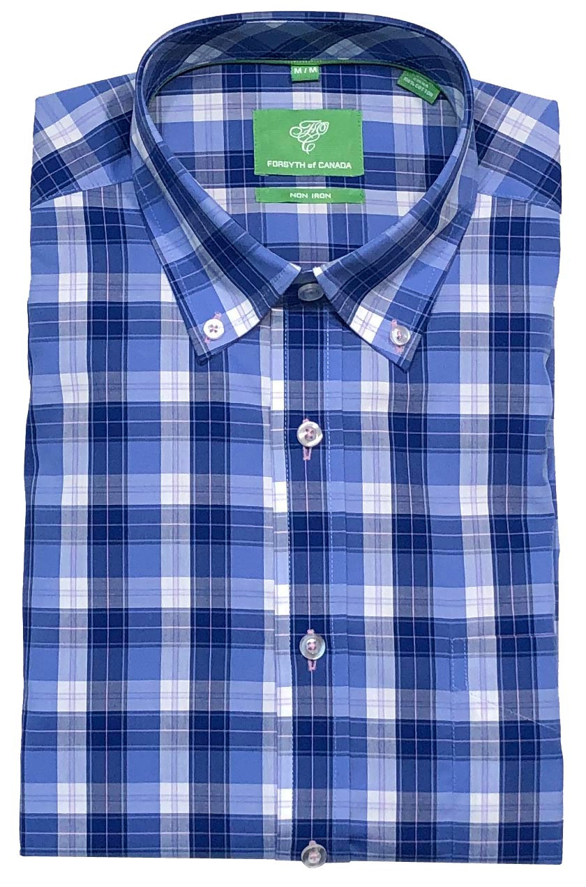 Forsyth of Canada Tailored Fit Non-Iron Long Sleeve Multi Check Sport Shirt  8573-YAL - Dick Anthony Ltd.