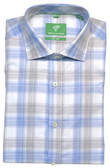 Forsyth of Canada Tailored Fit Non-Iron Long Sleeve Ombre Check Sport Shirt 8591-HAZ