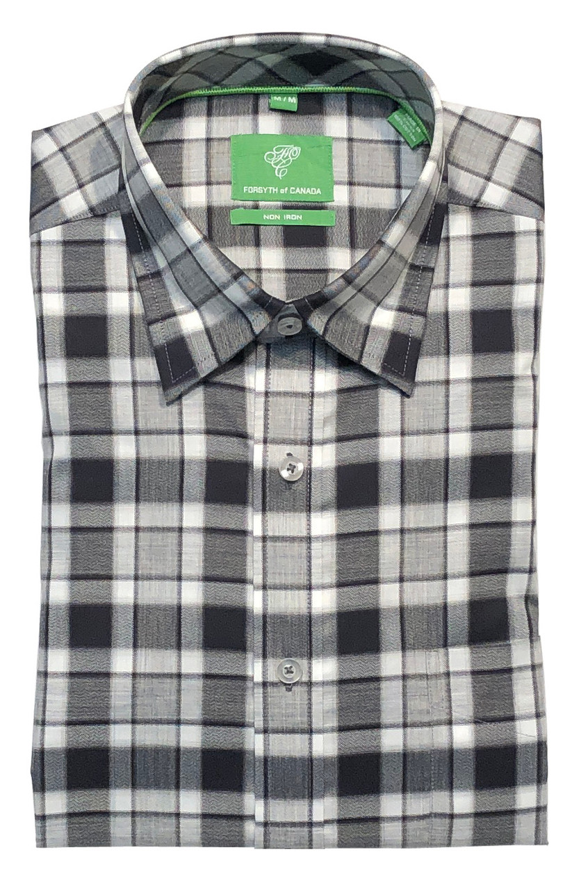 Forsyth of Canada Tailored Fit Non-Iron Long Sleeve Plaid Check Sport Shirt  8250-SAB - Dick Anthony Ltd.