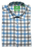 Forsyth of Canada Tailored Fit Non-Iron Long Sleeve Grid Check Sport Shirt 9012-SBR