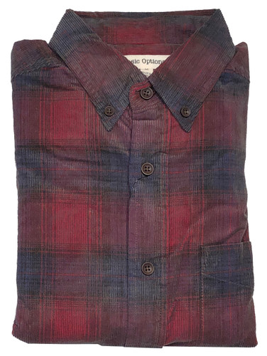Basic Options Yarn Dyed Men's Corduroy Plaid Shirt - Dick Anthony Ltd.