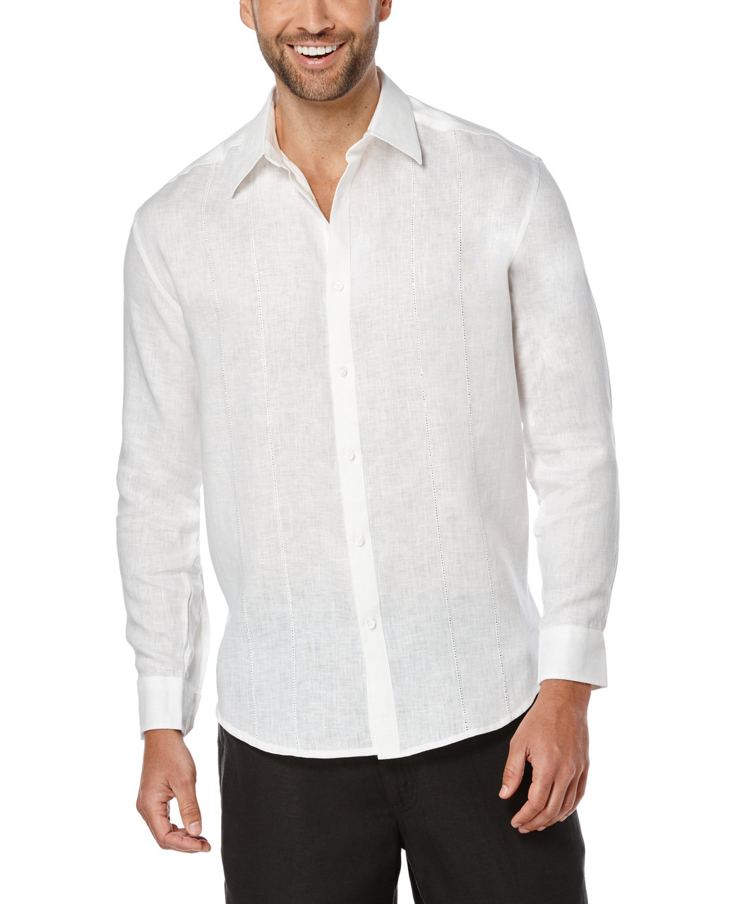 Cubavera 100% Linen Panel Long Sleeve Shirt - Dick Anthony Ltd.