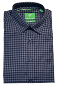 Forsyth of Canada Tailored Fit Non-Iron Long Sleeve Grid Check Sport Shirt 8866-NVY