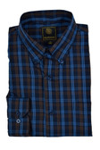 Fusion Navy/Brown Textured Plaid Tall Size Sportshirt
