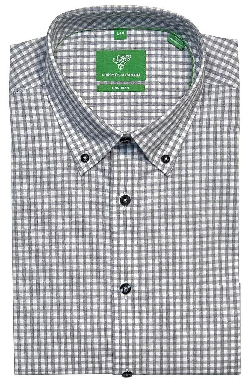 Forsyth of Canada Tailored Fit Non-Iron Long Sleeve Mini Check Sport Shirt  8810-SMO - Dick Anthony Ltd.