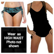 This is the perfect swimsuit bottom. It does it all.

Can be worn as a one piece, bikini, or anywhere in between.  

Easily changes in seconds by simply folding the bottom piece either up or down. 

Pair it with any bikini top. For the best one piece look pair it with a flat lower band top.
