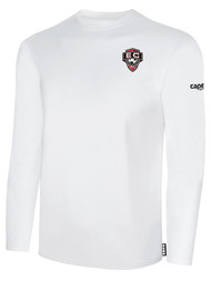 EAST COAST FC SMALL CREST LOGO BASICS LONG SLEEVE COTTON T-SHIRT WHITE BLACK