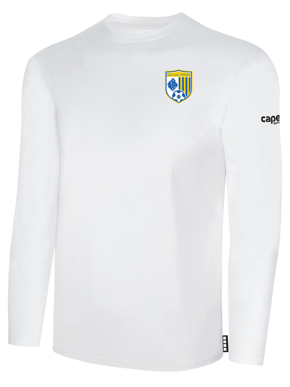 Socal Pride Fc Small Crest Basics Cotton Long Sleeve T Shirt Wearers Left Chest White Black Capelli Sport