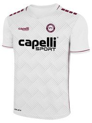 CDA SLAMMERS EMPIRE CHEVRON CUBES SHORT SLEEVE MATCH JERSEY WHITE MAROON