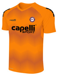CDA SLAMMERS MADISON STATIC II SHORT SLEEVE GOALKEEPER JERSEY NEON ORANGE BLACK