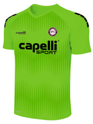 CDA SLAMMERS MADISON STATIC II SHORT SLEEVE GOALKEEPER JERSEY NEON GREEN BLACK