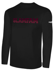 CDA SLAMMERS SLAM FAM BASICS COTTON LONG SLEEVE T-SHIRT SLAMFAM ON WEARERS CENTER CHEST BLACK WHITE