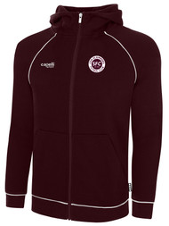 CDA SLAMMERS BASICS FLEECE ZIP HOODIE W/ SMALL SFC CIRCLED LOGO ON WEARERS LEFT CHEST MAROON WHITE