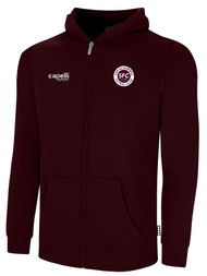 CDA SLAMMERS BASICS ZIP HOODIE W/ SMALL SFC CIRCLED LOGO MAROON WHITE