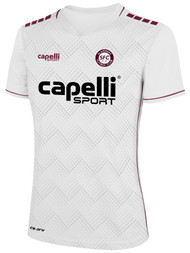SLAMMERS FC EMPIRE CHEVRON CUBES SHORT   SLEEVE MATCH JERSEY WHITE MAROON