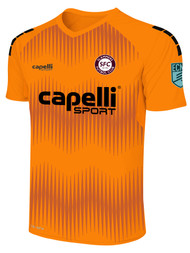 SLAMMERS FC MADISON STATIC II SHORT SLEEVE GOALKEEPER JERSEY NEON ORANGE BLACK