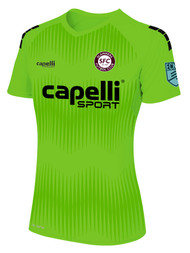 SLAMMERS FC MADISON STATIC II SHORT  SLEEVE  GOALKEEPER JERSEY NEON GREEN BLACK