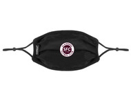 SLAMMERS FC 100% COTTON SPORTY PLEATED BODY FACE MASK WITH FILTER POCKET & ADJUSTABLE EAR LOOPS (FILTER PADS NOT INCLUDED) BLACK