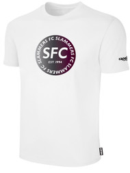 SLAMMERS FC BASICS COTTON T-SHIRT  SLAMMERS FC LOGO ON WEARERS CENTER CHEST WHITE BLACK