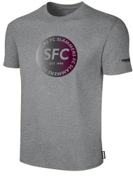 SLAMMERS FC BASICS COTTON T-SHIRT SLAMMERS FC LOGO ON WEARERS CENTER CHEST LIGHT HEATHER GREY BLACK