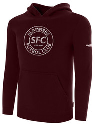 SLAMMERS FC BASICS FLEECE HOODIE SLAMMERS FC  LOGO ON WEARERS CENTER CHEST MAROON WHITE