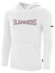 SLAMMERS FC BASICS FLEECE HOODIE SLAMMERS ON WEARERS CENTER CHEST WHITE BLACK