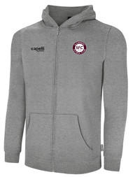 SLAMMERS FC BASICS ZIP HOODIE W/ SMALL SFC CIRCLED LOGO LIGHT HEATHER GREY BLACK