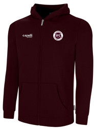 SLAMMERS FC BASICS ZIP HOODIE W/ SMALL SFC CIRCLED LOGO MAROON WHITE