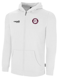 SLAMMERS FC BASICS ZIP HOODIE W/ SMALL SFC CIRCLED LOGO WHITE BLACK