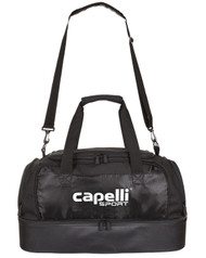 NYSC 4 CUBE HARD BOTTOM DUFFLE 21"L X 11"W X 13"H BLACK WHITE