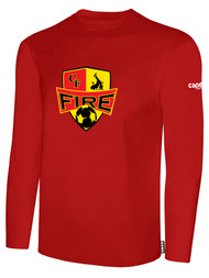 CENTRAL FLORIDA SC BASICS LONG SLEEVE COTTON T-SHIRT CREST ON CENTER FRONT CHEST RED WHITE