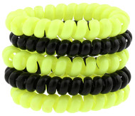 CAPELLI SPORT 5 PACK PLASTIC PHONE CORD PONIES NEON YELLOW - DSOA