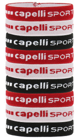 CAPELLI SPORT 9 PACK ELASTIC PONY HOLDER SET RED WHITE BLACK - DSOA