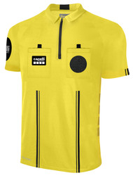 OFFICIAL REFEREE SHORT SLEEVE JERSEY WITH ZIPPER REFEREE YELLOW BLACK - MSRP